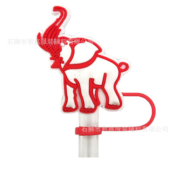 Wholesale 50pcs Red Community Straw Cap  Decorative Dust Plug Straw Cover