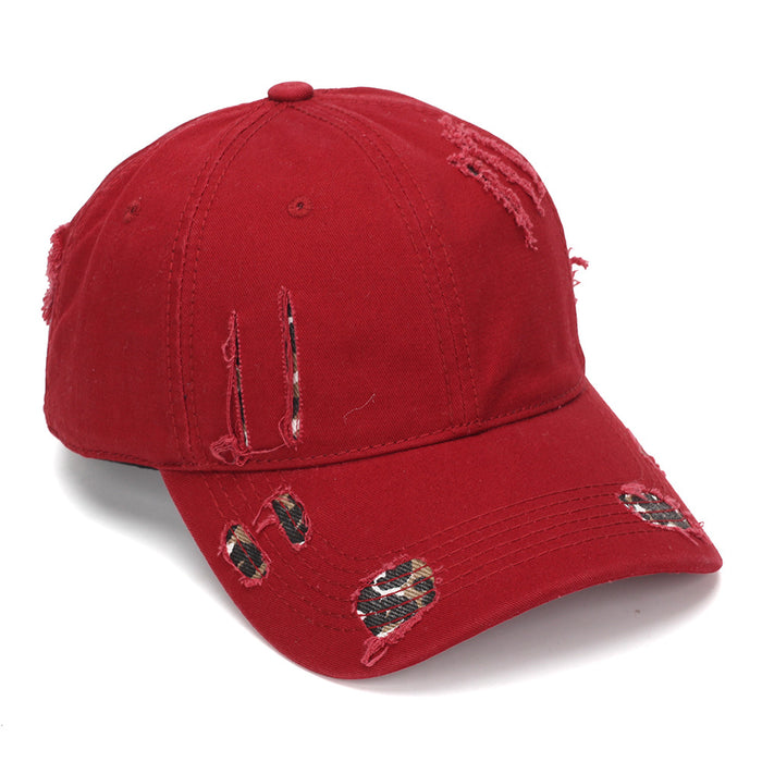 Wholesale Leopard Print Baseball Cap Distressed Wash Style Summer Sun Hat