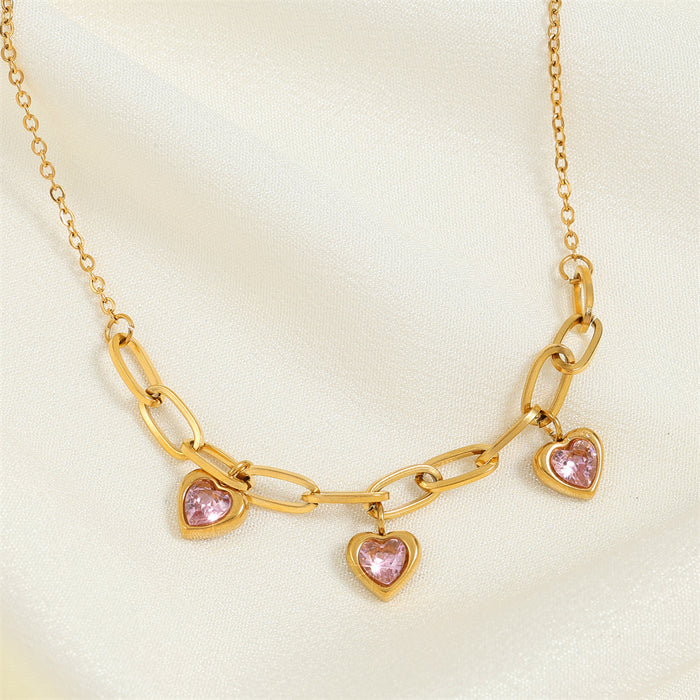 Wholesale Love zircon necklace, simple, fashionable, exquisite accessories, niche accessories