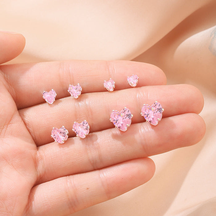 Wholesale Ear hole four claws love zircon niche simple temperament new light luxury commuting ear bone nail earring wholesale