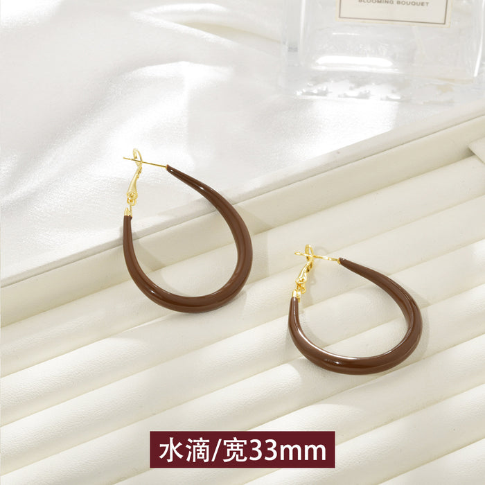 Wholesale   Red Hoop Earrings Slim Earrings Earrings for Women temperament