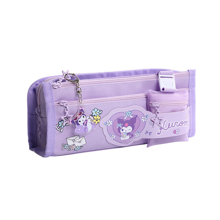 Wholesale Canvas Pencil Case for Girls Large Capacity Double Layer Casual School Gift