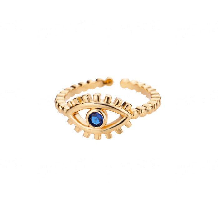 Wholesale Devil Eye Blue Eye Open Ring Stainless Steel Fashion Jewelry Accessory