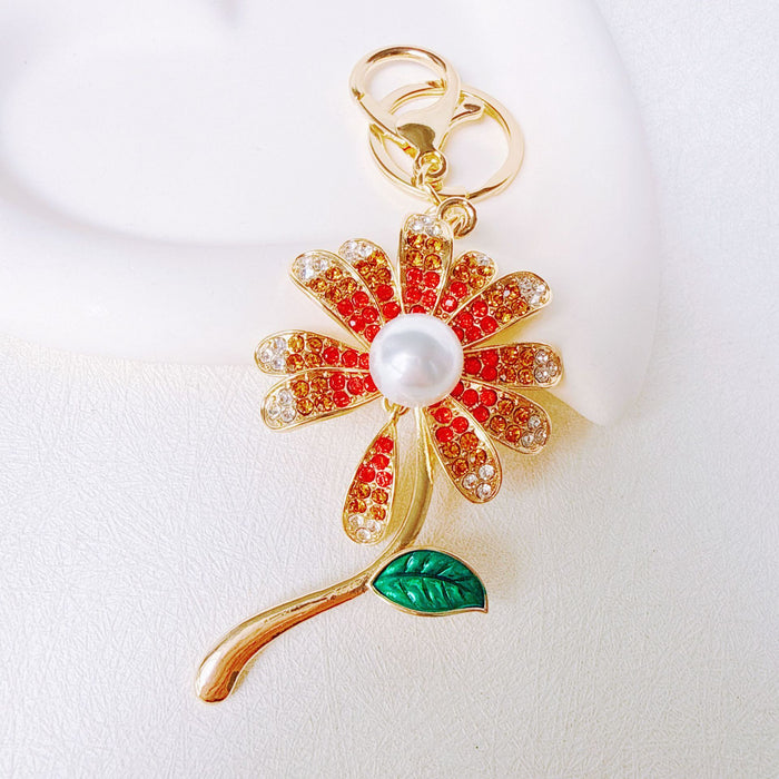 Wholesale Alloy Gradient Rhinestone Keychain Birthday Gift Decorative Accessory MOQ≥12