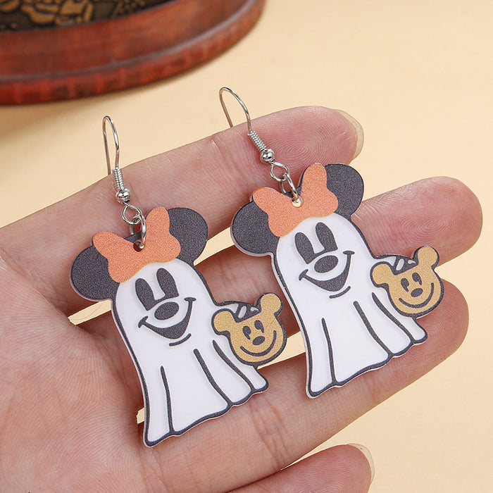 Wholesale  Series Earrings Cute Creative Rice Handmade Mouse Acrylic Earrings