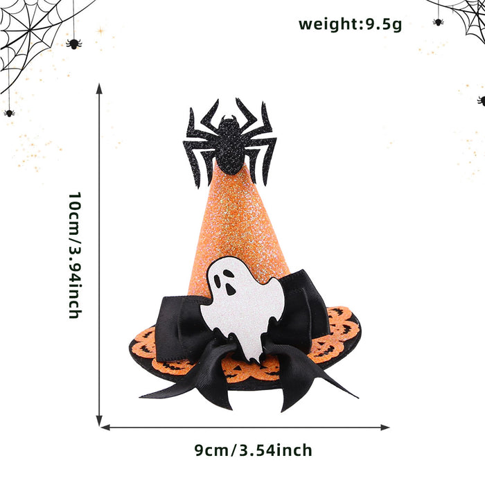 Wholesale Chic Witch Hat Hairpin Cloth Hair Clip With Skull Bat Pumpkin Design Masquerade Party Jewelry Accessory