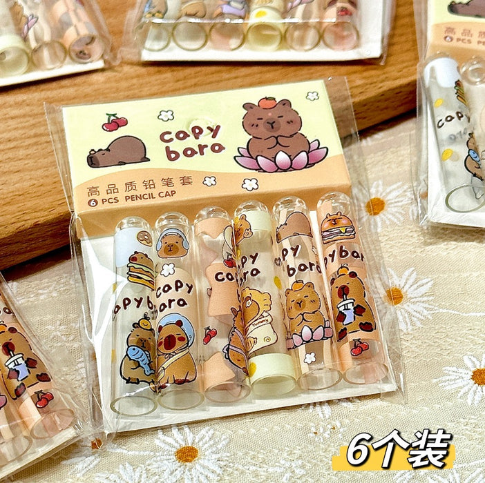 Wholesale 6pcs/set Cute Transparent Pencil Cap Protectors