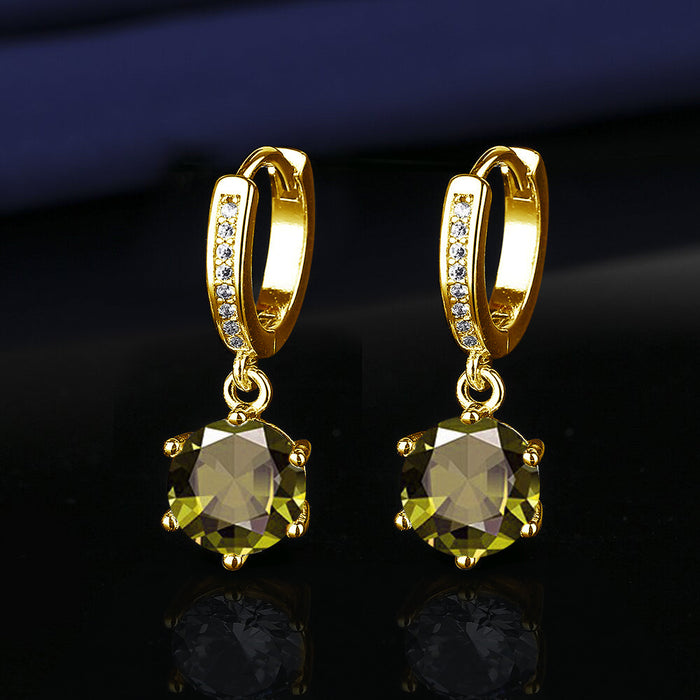 Wholesale Platinum Gold Tassel Earrings Six-Prong Imitation Moissanite Two Carat for Women Everyday Fashion Accessory