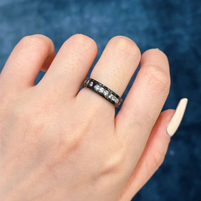 Wholesale Ring Black Morse Code Ring Pair Ring