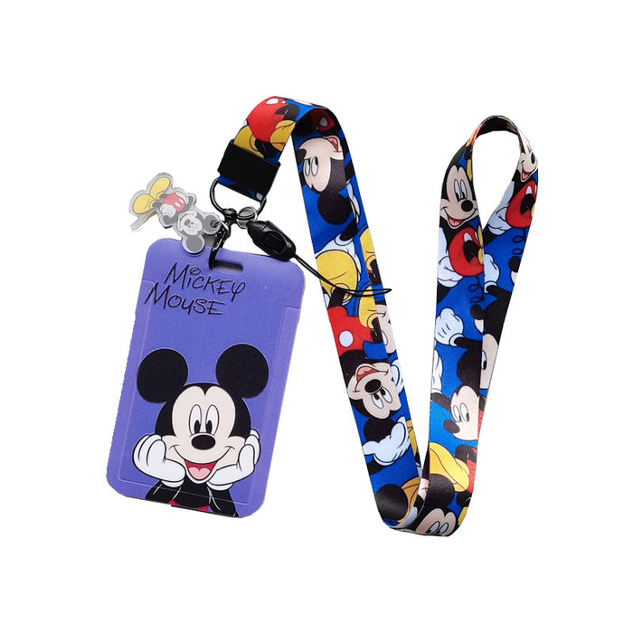 Wholesale Polyester Cartoon Print Card Holder With Lanyard For Student ID Work Badge Bus Card Everyday Resale