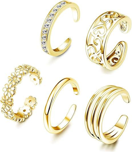 Wholesale Advanced copper plated real gold inlaid zircon open toe ring, niche versatile foot ring