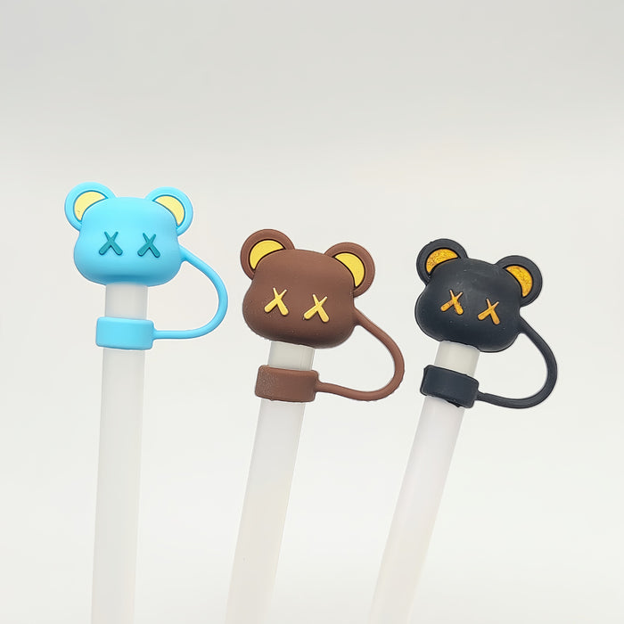 Wholesale Straw Dust-Proof Plug Food Grade Silicone Straw Cover Cartoon Rabbit Straw Plug