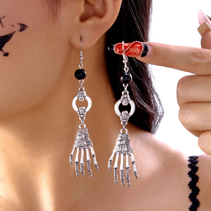 Wholesale  Vintage Horror Skull  Web  Pendant Earrings Jewelry Gift