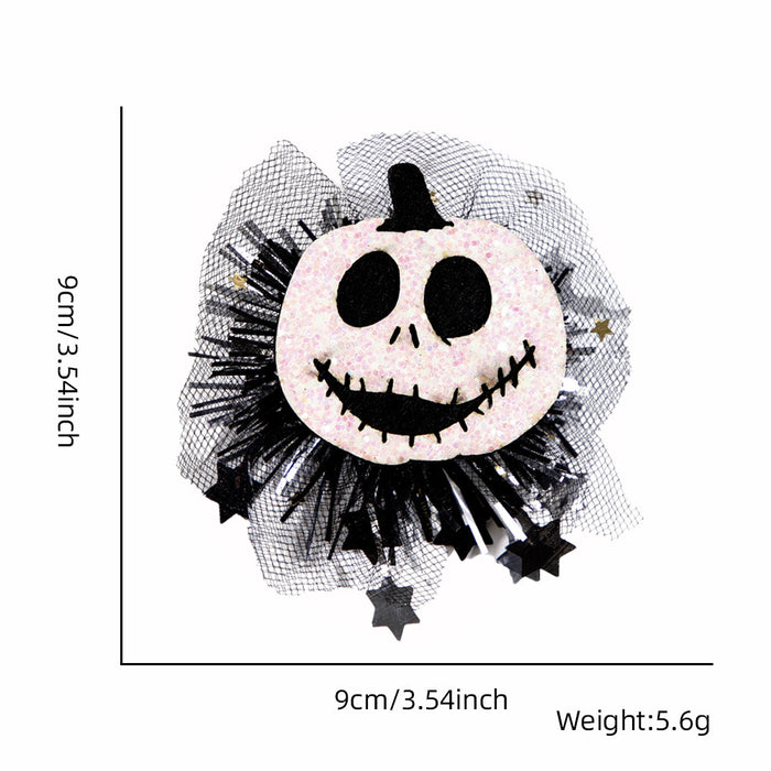 Wholesale Halloween Party Hairpin Headwear Adult Children Ghost Festival Ghost Pumpkin Ghost Mesh Side Clip Hairpin