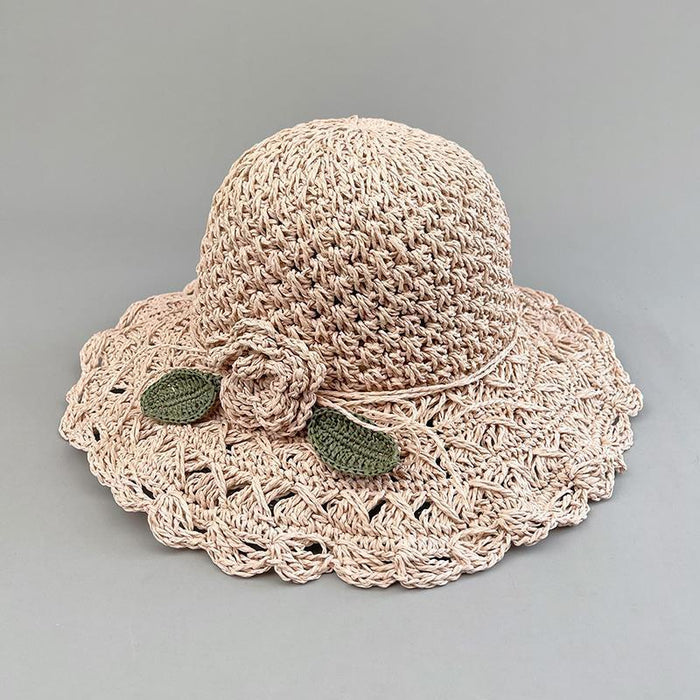 Wholesale Beach Hat Hand-woven Summer Cool Hat Straw Hat Women's Sunshade Flower Sun Hat