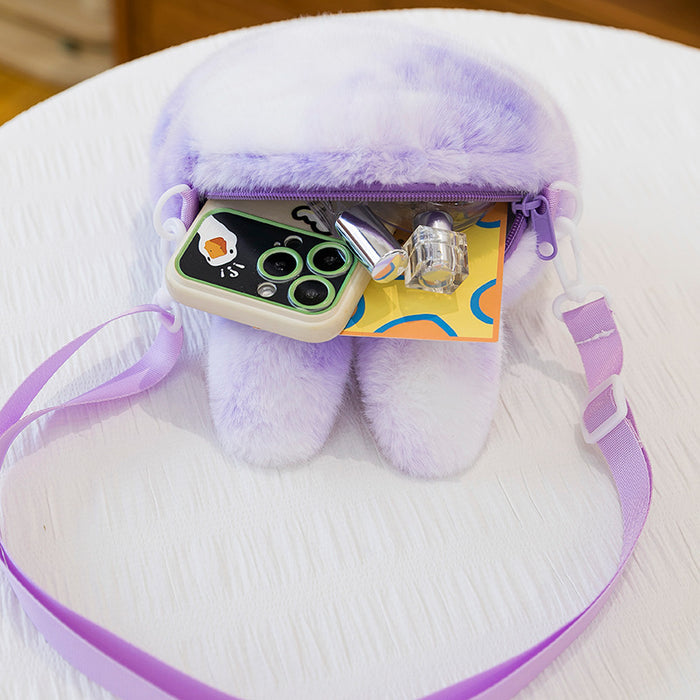 Wholesale Colorful Plush Shoulder Bag Plush Toy Cute Big-Headed Doll Girls and Children' s Bags