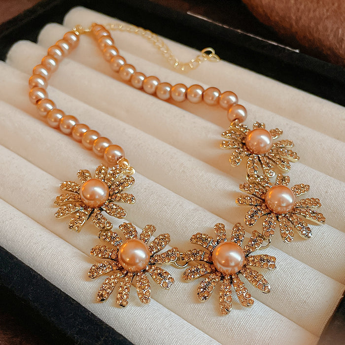 Wholesale Middle Ancient Oval Fashion Geometric Necklace Retro Court Style Clavicle Chain Niche