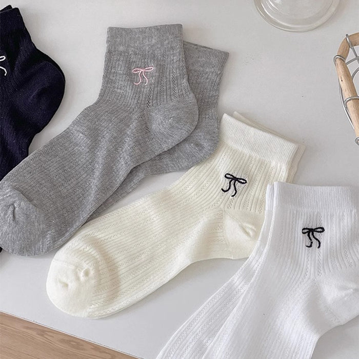 Wholesale Bow tie short tube socks boat socks breathable and sweat absorbing ultra-thin socks short socks