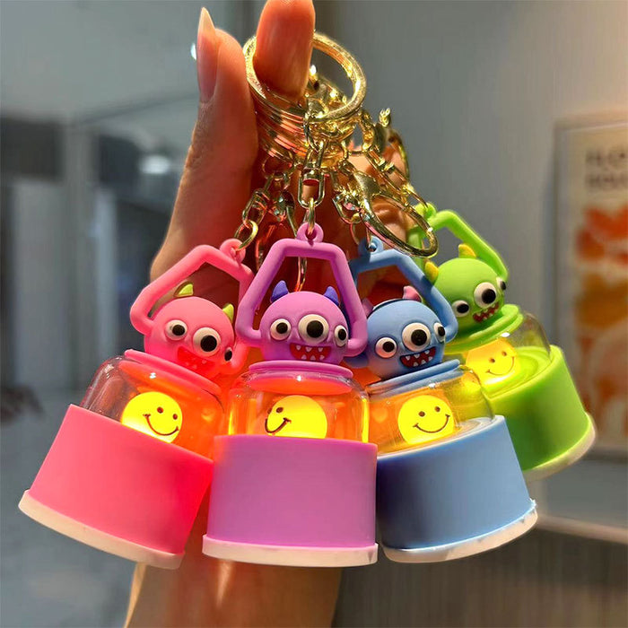 Wholesale Lighted Monster Silicone Cartoon Keychain JDC-KC-QingYun002