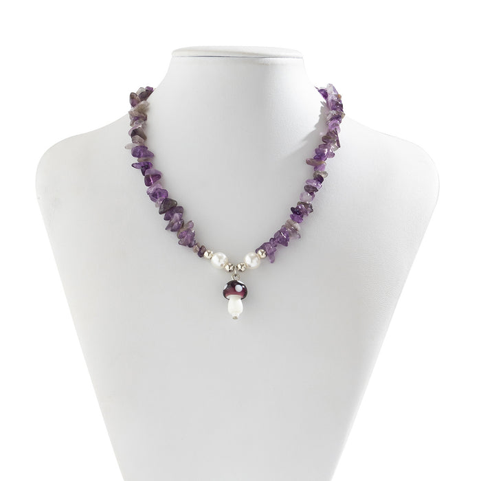 Wholesale Sun necklace with colorful irregular gravel collarbone