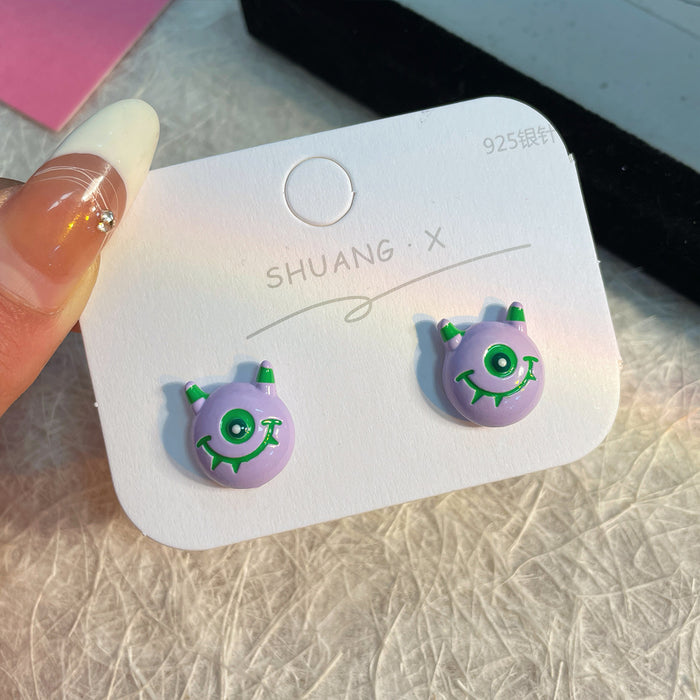 Wholesale Heterochromatic Monster Alloy Earrings JDC-ES-Shuangx011