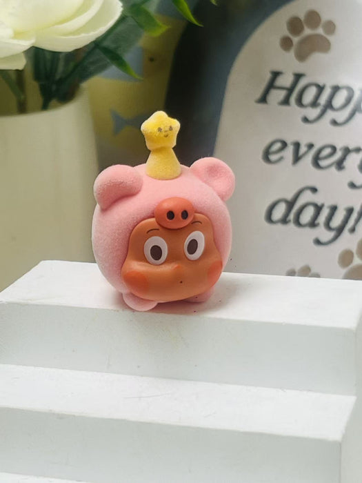 Wholesale Cartoon cute flocked PVC keychain toy