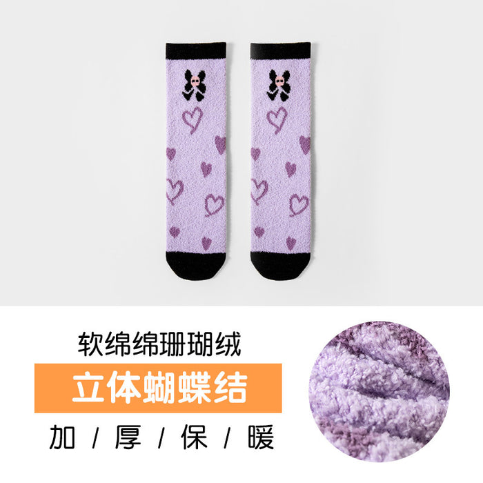 Wholesale Autumn and Winter Mid Tube Girls' Thick Coral Fleece Warm Baby Socks JDC-SK-SL006