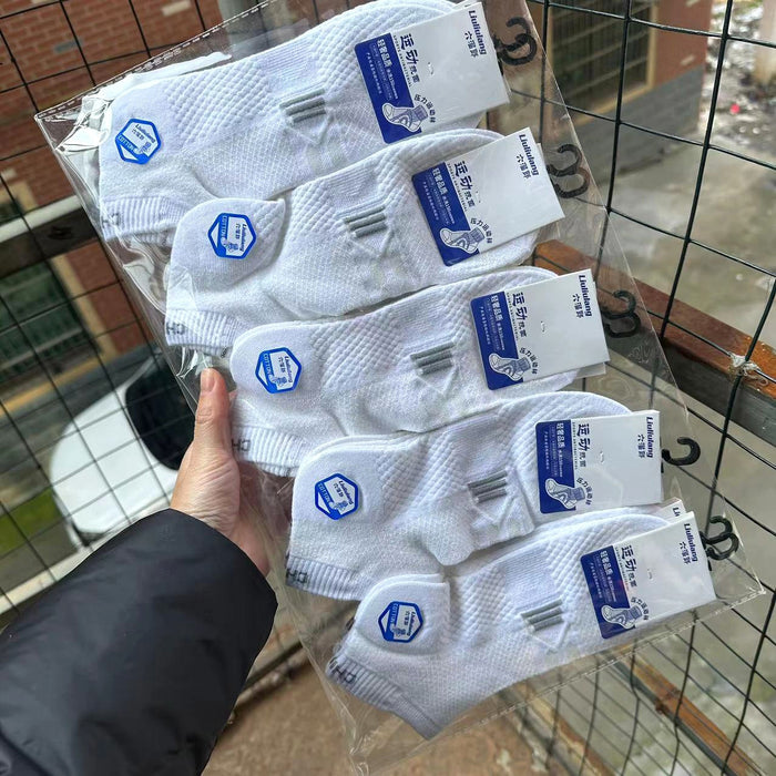 Wholesale High end thin breathable sports socks, combed cotton sweat absorbing short tube white socks