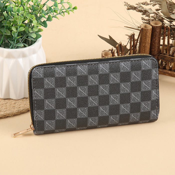 Wholesale PU Leather Long Wallet with Retro Print Design Large Capacity MOQ≥3