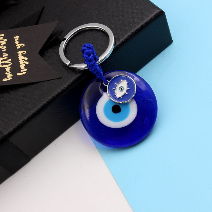 Wholesale Blue Eye Pendant Keychain Pendant with Diamond Set Slant Eyes Devil's Eye