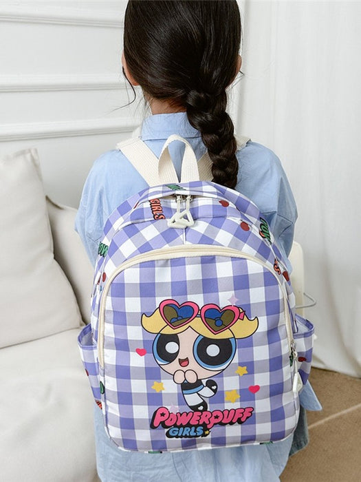 Wholesale Cartoon Cute Children' s Plaid Backpack Bags