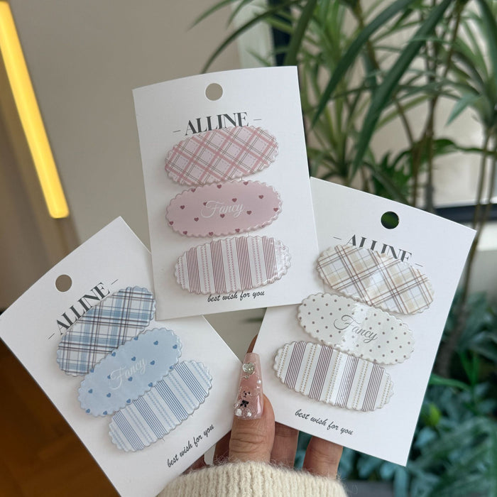 Wholesale Wave Dot Stripe Love Wavy Edge Cute Hairpin Side Clip Hair Accessories