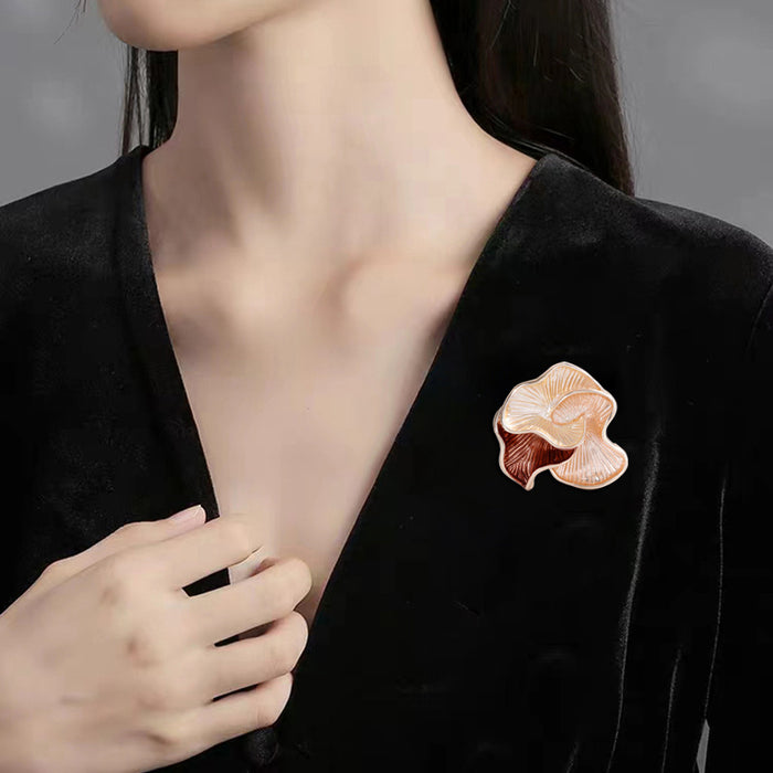 Wholesale Geometric Camellia Petal Coat Brooch