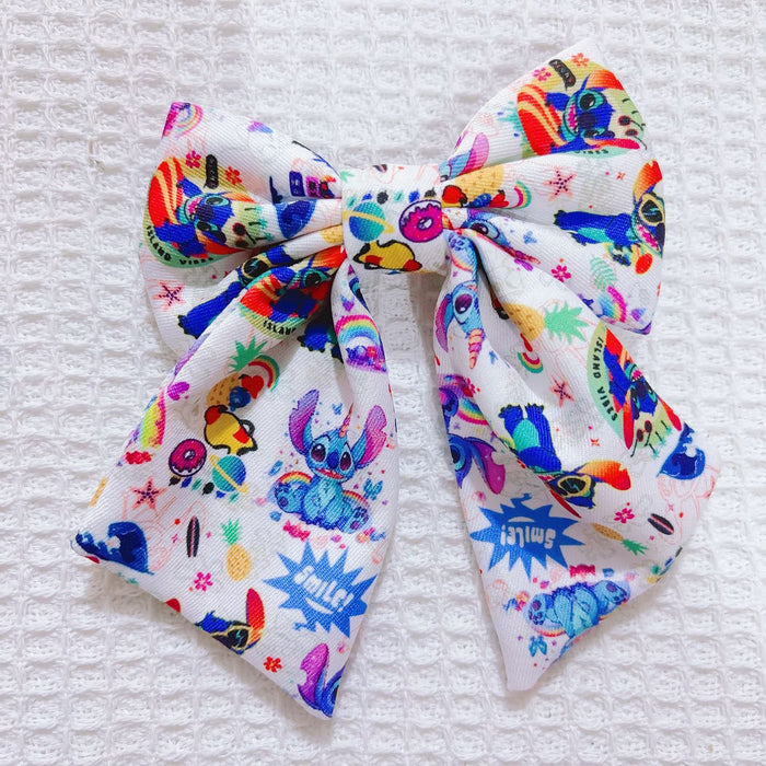 Wholesale Hair accessories girls simple bow ribbon hairpin cute blue clip