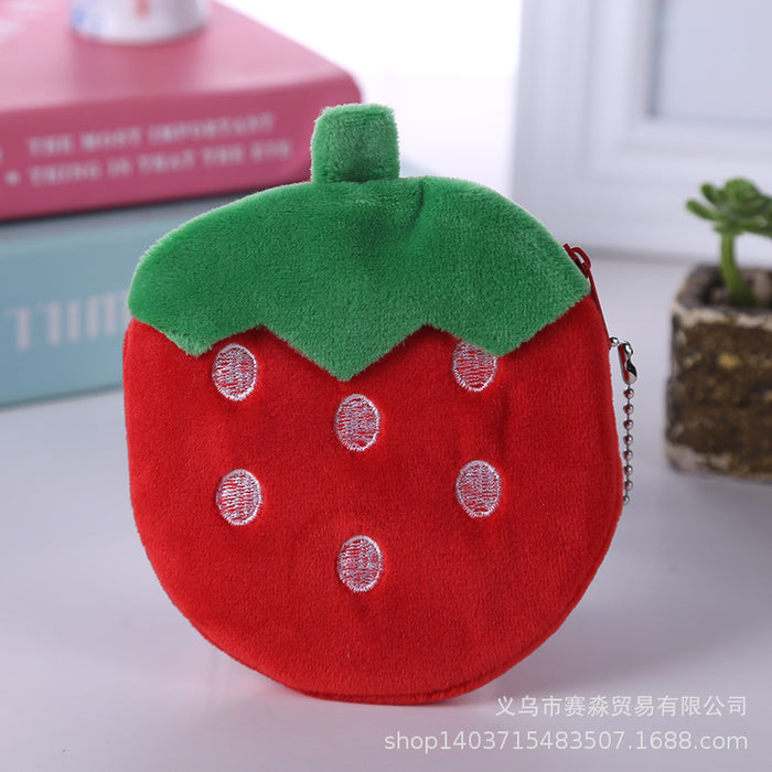 Wholesale Plush Colorful Pineapple Strawberry Watermelon Cartoon Cute Coin Purse JDC-WT-SM003