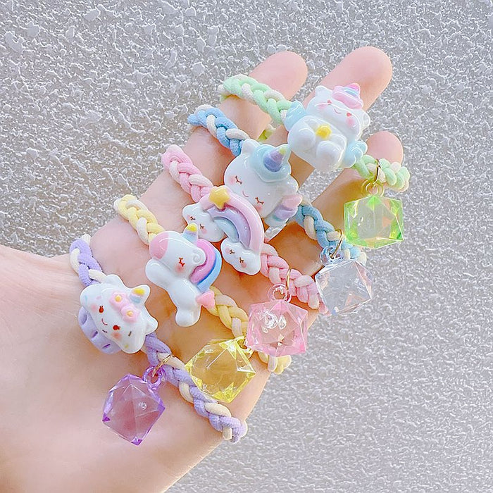 Wholesale 5pcs Leather Band Hair Rope Braided Hair Rope Hair Accessories for Women