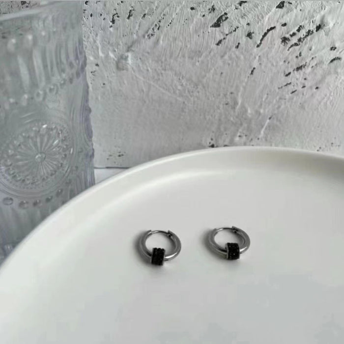 Wholesale Earrings, men's zirconium inlaid pendant, versatile and high-end design, personalized accessories, women's accessories