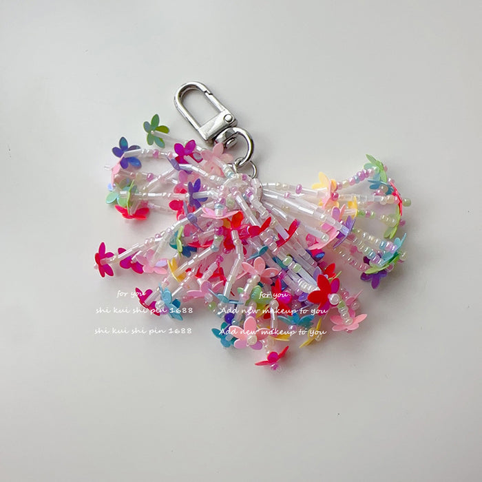 Wholesale Heart Colorful Flower Phone Chain Keychain Bag Hanging Chain Pendant Accessory