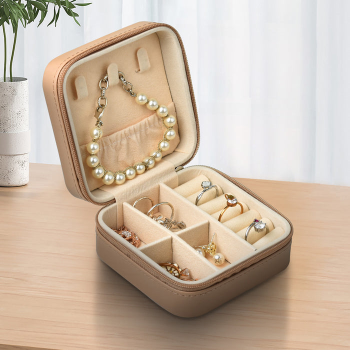 Wholesale Simple Mini Jewelry Storage Box Travel Portable Jewelry Box Small Ring Bag Ornament Box JDC-SB-ZX002