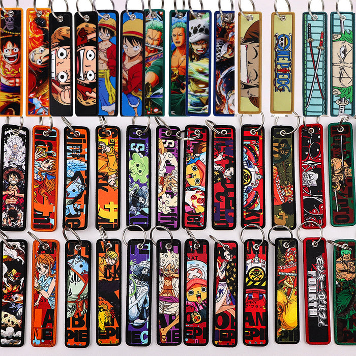 Wholesale Woven Label Keychain Cartoon Keychain Bag Pendant Woven Fabric Chain