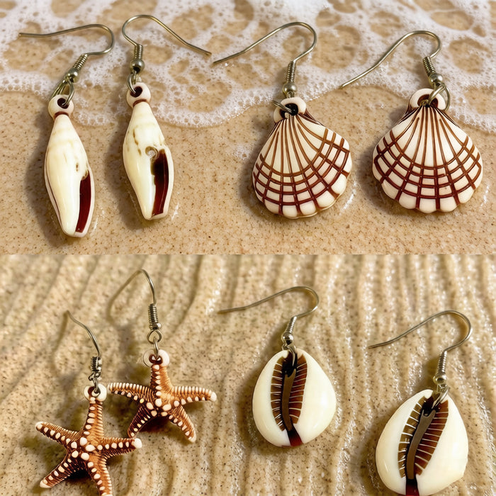 Wholesale Vintage Ocean Shell Acrylic Earrings Boho Style Fashion Accessory for Resale MOQ≥2