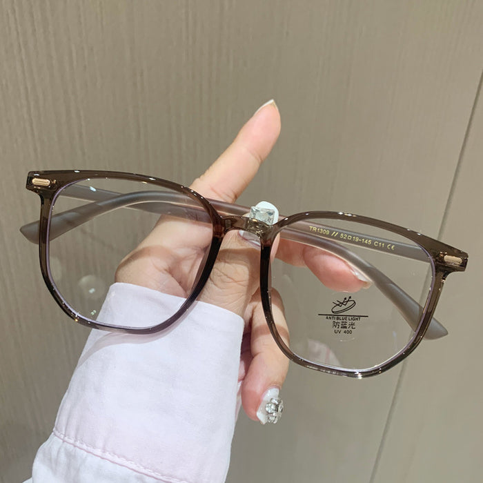 Wholesale Black frame glasses, myopia can be matched with prescription, eye frame, high-end frame, large frame, anti blue light flat lens