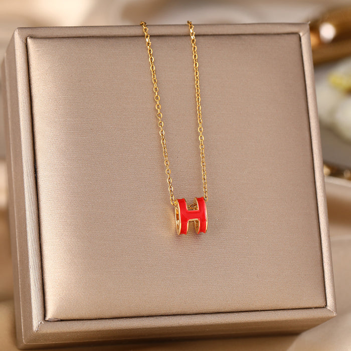 Wholesale H-letter Pendant Necklace Women' s Clavicle Chain