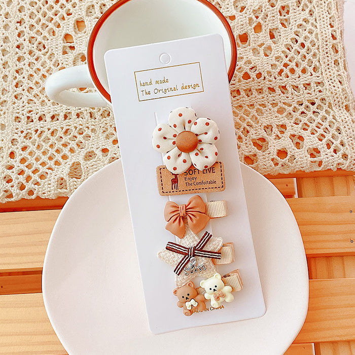 Wholesale Baby hairpins,  children' s hairpins,  cute bowknot fabric clips,  small size,  no hair damage