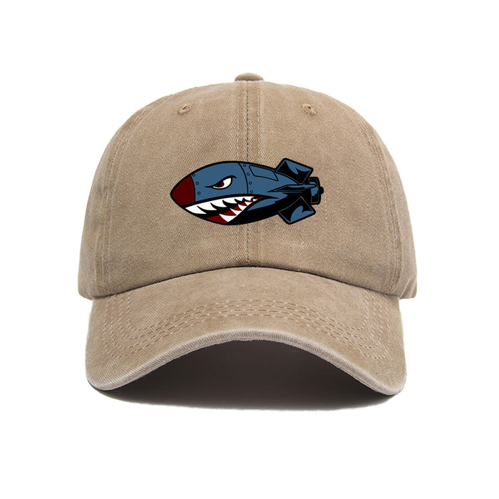 Wholesale Printed baseball cap for outdoor leisure, sun shading, washed retro trend, duckbill cap