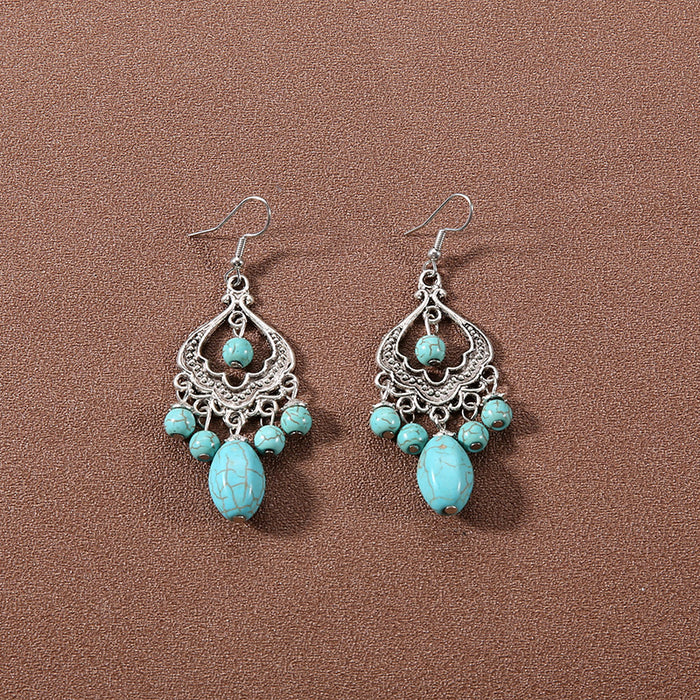 Wholesale Alloy Bohemian Ethnic Style Su Song Stone Earrings JDC-ES-Gumi007