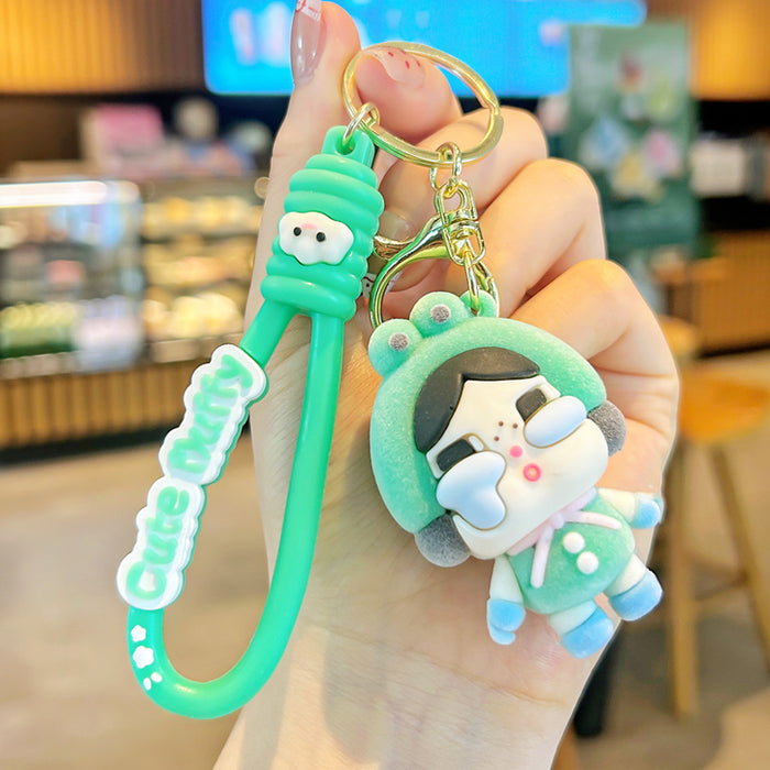 Wholesale Flocking Crying Baby Keychain Crying Girl Doll