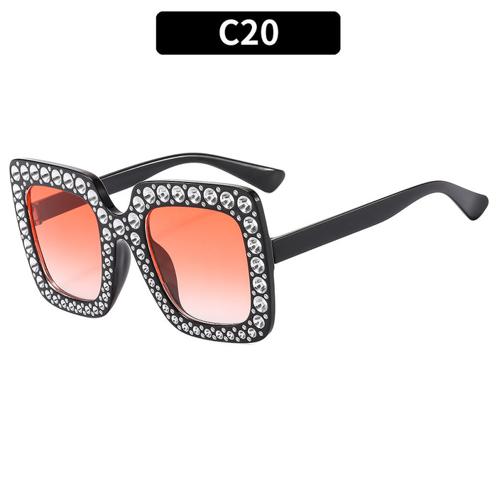 Wholesale Square Rhinestone Disco Sunglasses