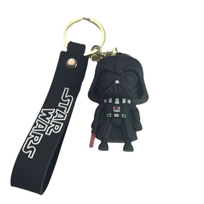 Wholesale Creative Black Warrior PVC Keychains JDC-KC-MiaoY064