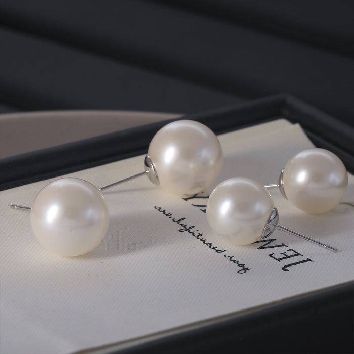 Wholesale Silver Needle Pearl Silver Ear Nail Strong Light Retro Earrings